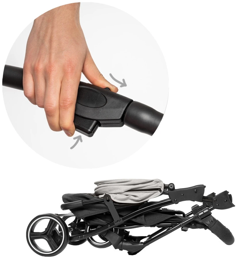 Babygo Basket Grey Melange Wandelwagen 6402 7 Babygo Basket Grey Melange Wandelwagen 6402 - Afbeelding 5