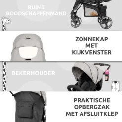 Babygo Basket Grey Melange Wandelwagen 6402 16 Babygo Basket Grey Melange Wandelwagen 6402 -Baby Kinderwagen Serie Winkel Babygo Basket Grey Melange Wandelwagen 6402 5