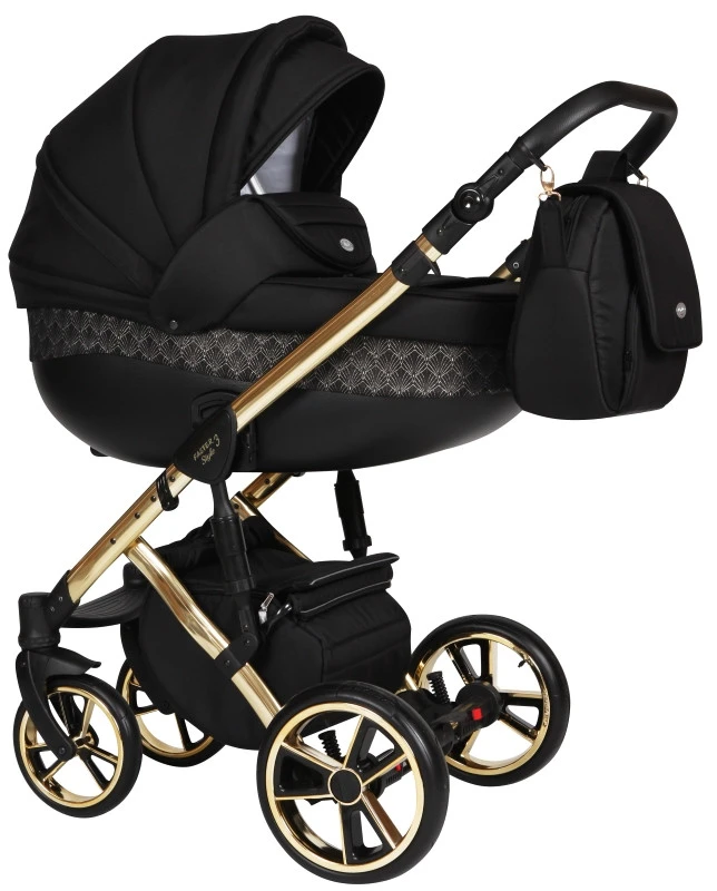 Baby Merc Faster 3 Black/Gold Limited Edition Kinderwagen Incl. Autostoel L143 5 Baby Merc Faster 3 Black/Gold Limited Edition Kinderwagen Incl. Autostoel L143 - Afbeelding 3