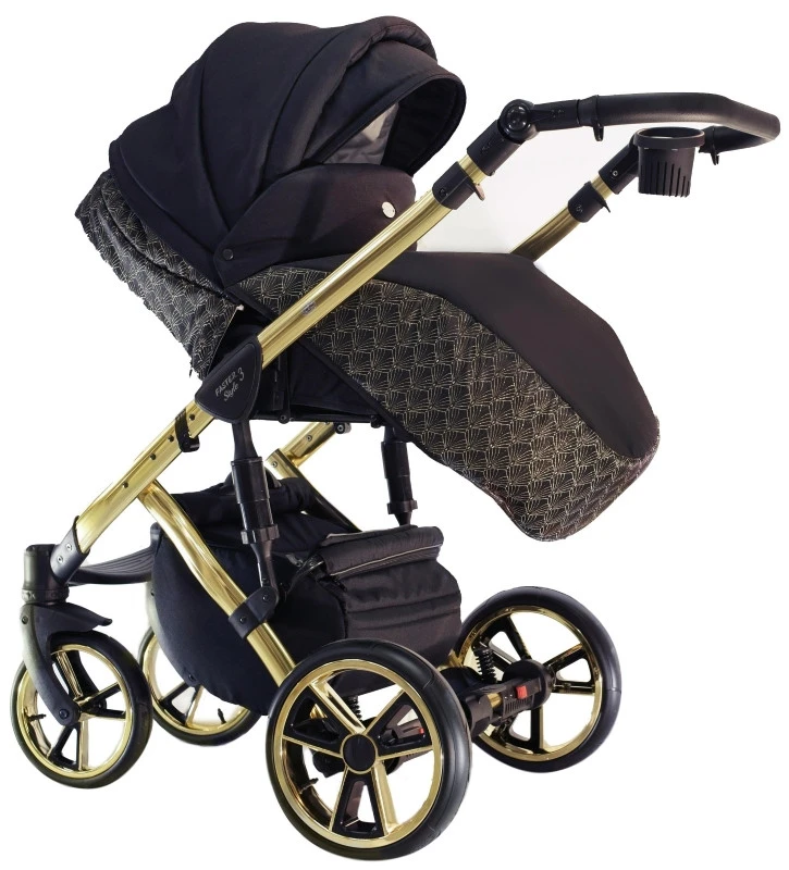Baby Merc Faster 3 Black/Gold Limited Edition Kinderwagen Incl. Autostoel L143 7 Baby Merc Faster 3 Black/Gold Limited Edition Kinderwagen Incl. Autostoel L143 - Afbeelding 5