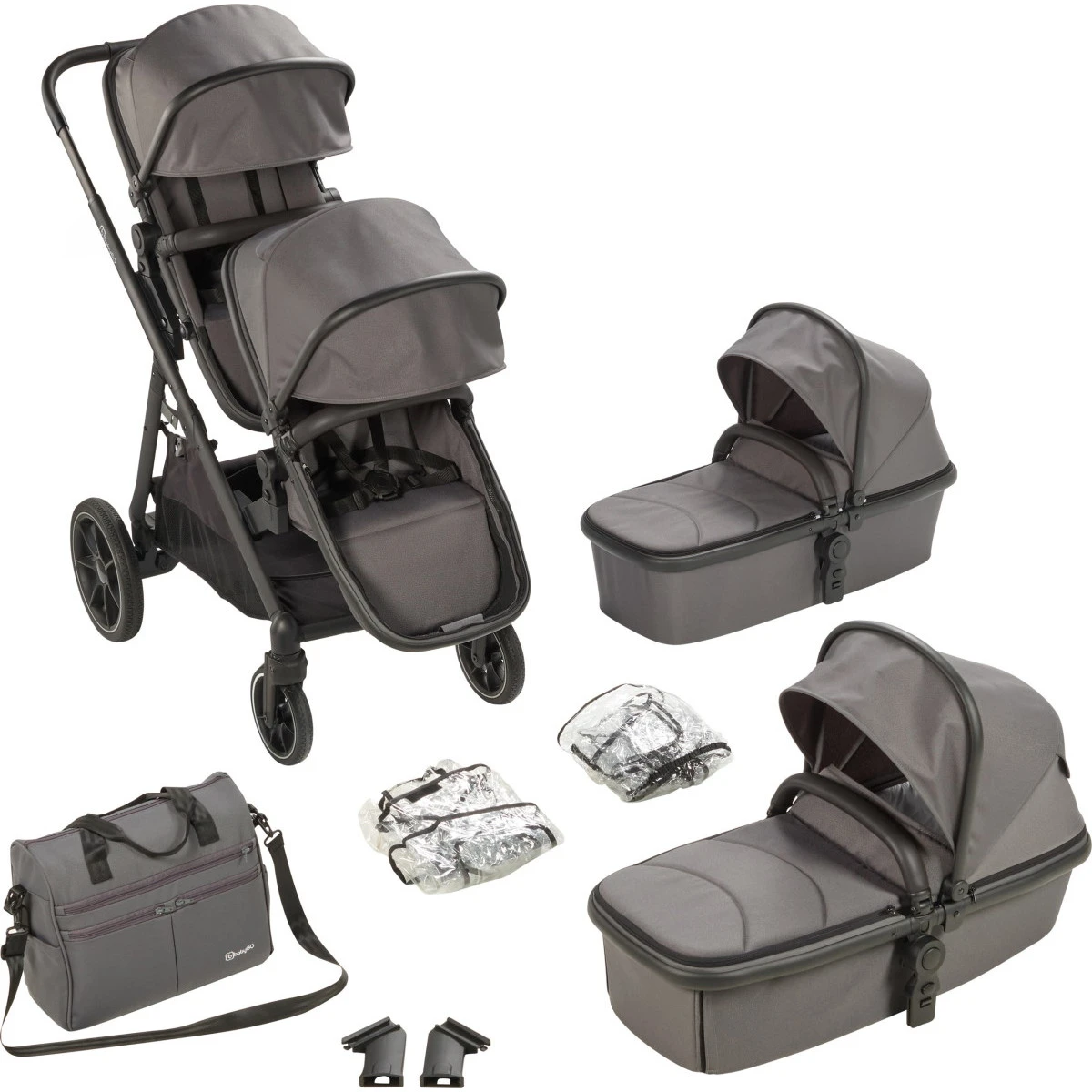 Babygo Duo Grey Tandem Kinderwagen 7801