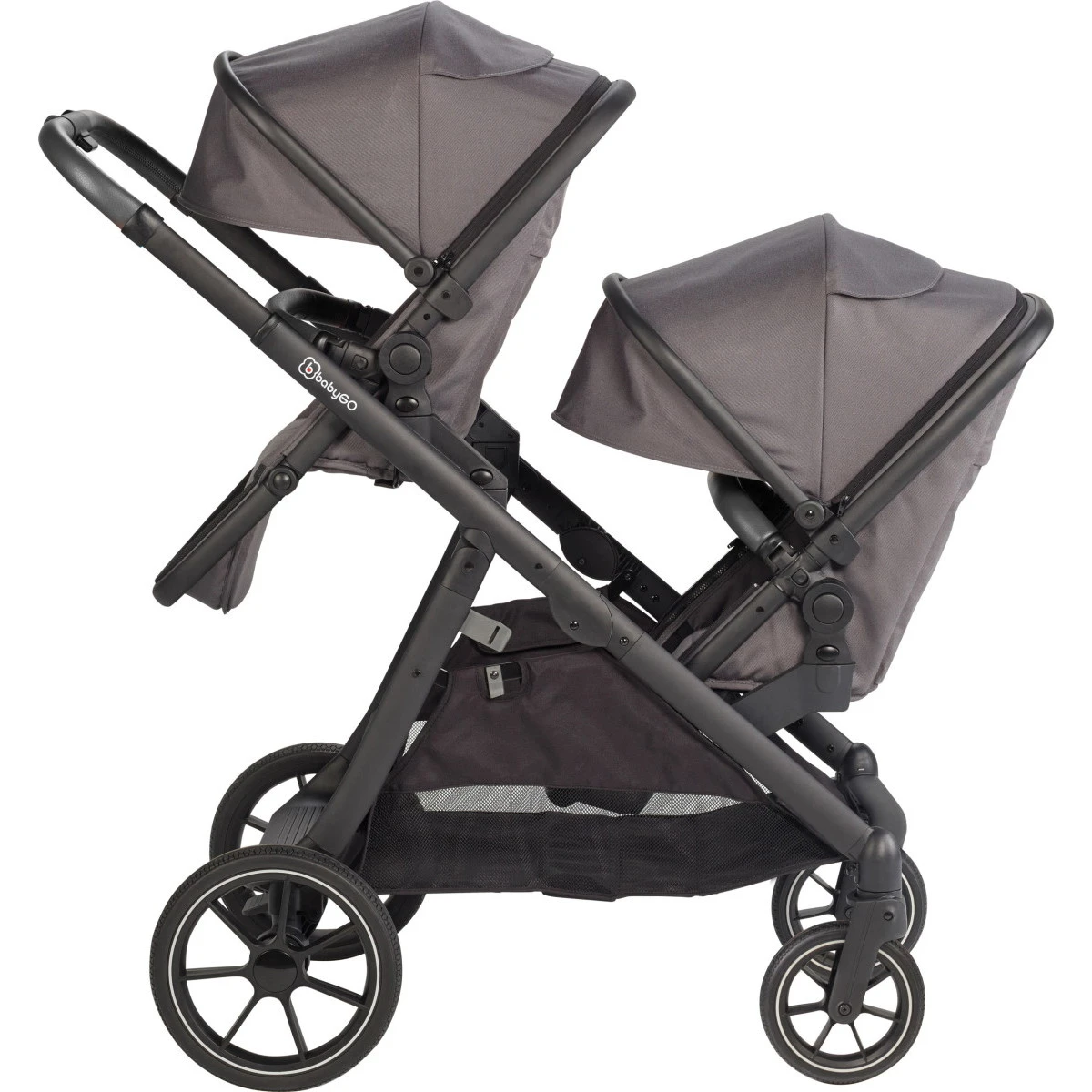Babygo Duo Grey Tandem Kinderwagen 7801 6 Babygo Duo Grey Tandem Kinderwagen 7801 - Afbeelding 5