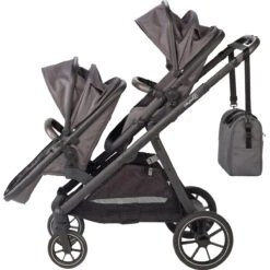 Babygo Duo Mega Grey Tandem Kinderwagen Incl. 2 Autostoelen 78001 -Baby Kinderwagen Serie Winkel babygo duo grey tandem kinderwagen 7801 8