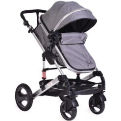 Cangaroo Gala Dark Grey/Silver 3-in-1 Combi Kinderwagen Incl. Autostoel. -Baby Kinderwagen Serie Winkel cangaroo gala dark grey silver 2 in 1 combi kinderwagen incl tas 1 6 1