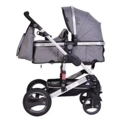 Cangaroo Gala Dark Grey/Silver 3-in-1 Combi Kinderwagen Incl. Autostoel. -Baby Kinderwagen Serie Winkel cangaroo gala dark grey silver 2 in 1 combi kinderwagen incl tas 2 clipped 6 1