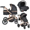 Cangaroo Thira Black 3-in-1 Combi Kinderwagen Incl. Autostoel -Baby Kinderwagen Serie Winkel cangaroo thira black 3 in 1 combi kinderwagen 1