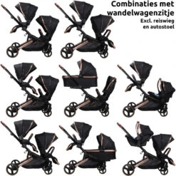 Ding Amigo Black/Rose Tandem Duowagen DI-191706 -Baby Kinderwagen Serie Winkel ding amigo black rose tandem duowagen di 191706 6