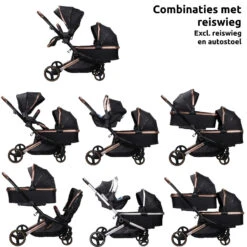 Ding Amigo Black/Rose Tandem Duowagen DI-191706 -Baby Kinderwagen Serie Winkel ding amigo black rose tandem duowagen di 191706 7