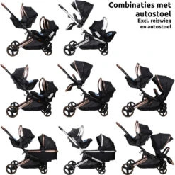 Ding Amigo Black/Rose Tandem Duowagen DI-191706 -Baby Kinderwagen Serie Winkel ding amigo black rose tandem duowagen di 191706 8