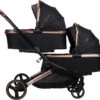 Ding Amigo Black/Rose Tweeling Kinderwagen Incl. 2 Autostoelen DI-191711 -Baby Kinderwagen Serie Winkel ding amigo black rose tweeling kinderwagen incl. 2 autostoelen di 191711 1920x1920