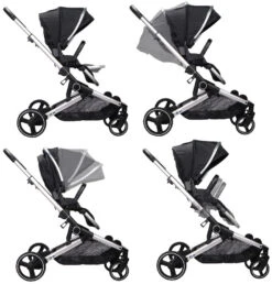 Ding Amigo Black/Silver Tandem Duowagen DI-191704 -Baby Kinderwagen Serie Winkel ding amigo black silver tandem duowagen di 191704 3