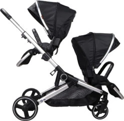 Ding Amigo Black/Silver Tandem Duowagen DI-191704 -Baby Kinderwagen Serie Winkel ding amigo black silver tandem duowagen di 191704 6