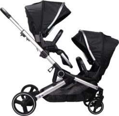 Ding Amigo Black/Silver Tandem Duowagen DI-191704 -Baby Kinderwagen Serie Winkel ding amigo black silver tandem duowagen di 191704 8