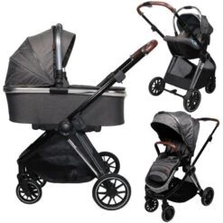 Ding Fenix Grey/Silver 3-in-1 Combi Kinderwagen Incl. Autostoel