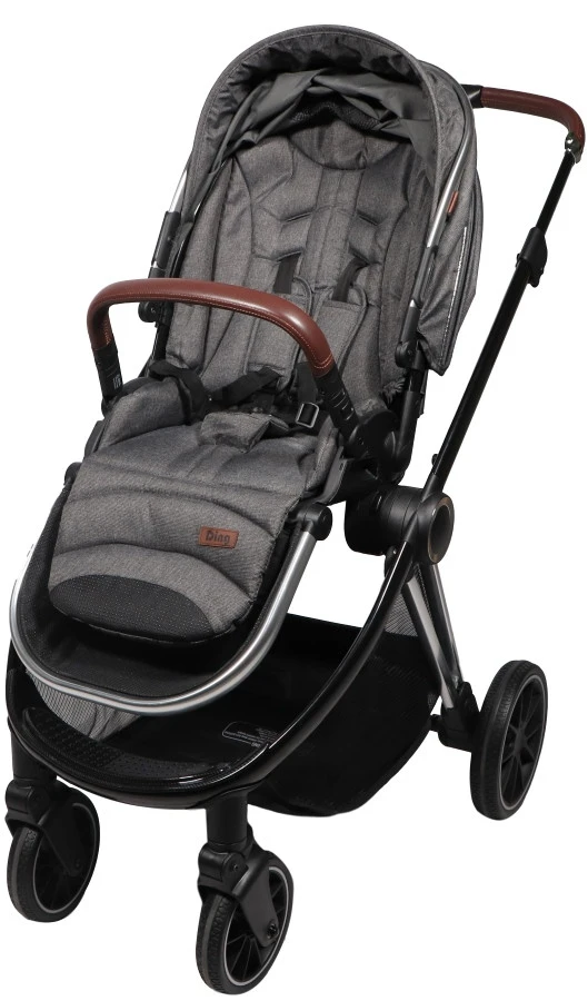 Ding Fenix Grey/Silver 3-in-1 Combi Kinderwagen Incl. Autostoel 4 Ding Fenix Grey/Silver 3-in-1 Combi Kinderwagen Incl. Autostoel - Afbeelding 2