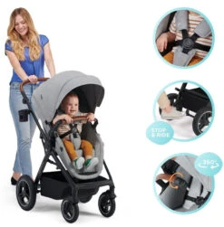 Kinderkraft B-Tour Ash Grey 3-in-1 Combi Kinderwagen Incl. Autostoel KSBTOU00DGR3000 -Baby Kinderwagen Serie Winkel kinderkraft b tour 3 in 1 ash grey wandelwagen ksbtou00dgr3000 13 1920x1920
