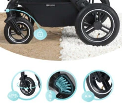 Kinderkraft B-Tour Deep Black 3-in-1 Combi Kinderwagen Incl. Autostoel KSBTOU00BLK3000 -Baby Kinderwagen Serie Winkel kinderkraft b tour 3 in 1 deep black wandelwagen ksbtou00blk3000 14