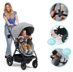 Kinderkraft B-Tour Deep Black 3-in-1 Combi Kinderwagen Incl. Autostoel KSBTOU00BLK3000 -Baby Kinderwagen Serie Winkel kinderkraft b tour 3 in 1 deep black wandelwagen ksbtou00blk3000 16