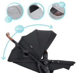 Kinderkraft B-Tour Deep Black 3-in-1 Combi Kinderwagen Incl. Autostoel KSBTOU00BLK3000 -Baby Kinderwagen Serie Winkel kinderkraft b tour 3 in 1 deep black wandelwagen ksbtou00blk3000 8