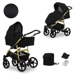 Kunert Mata Gold Black 2-in-1 Combi Kinderwagen MATA-10-GOLD -Baby Kinderwagen Serie Winkel kunert mata gold black 2 in 1 combi kinderwagen mata 10 gold 0