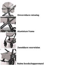 Lorelli Alexa Pearl Beige 3-in-1 Combi Kinderwagen Incl. Autostoel 1002129-2182D -Baby Kinderwagen Serie Winkel lorelli 3 in 1 combi kinderwagen incl. autostoel 1002129 1