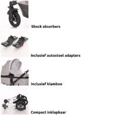 Lorelli Alexa Pearl Beige 3-in-1 Combi Kinderwagen Incl. Autostoel 1002129-2182D -Baby Kinderwagen Serie Winkel lorelli 3 in 1 combi kinderwagen incl. autostoel 1002129 2