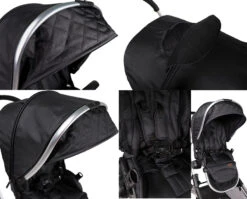 Ding Amigo Black/Silver Tandem Duowagen DI-191704 -Baby Kinderwagen Serie Winkel mamaloes ding amigo black sliver combinaties details