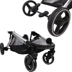 Ding Amigo Black/Silver Tandem Duowagen DI-191704 -Baby Kinderwagen Serie Winkel mamaloes ding amigo black sliver combinaties details2