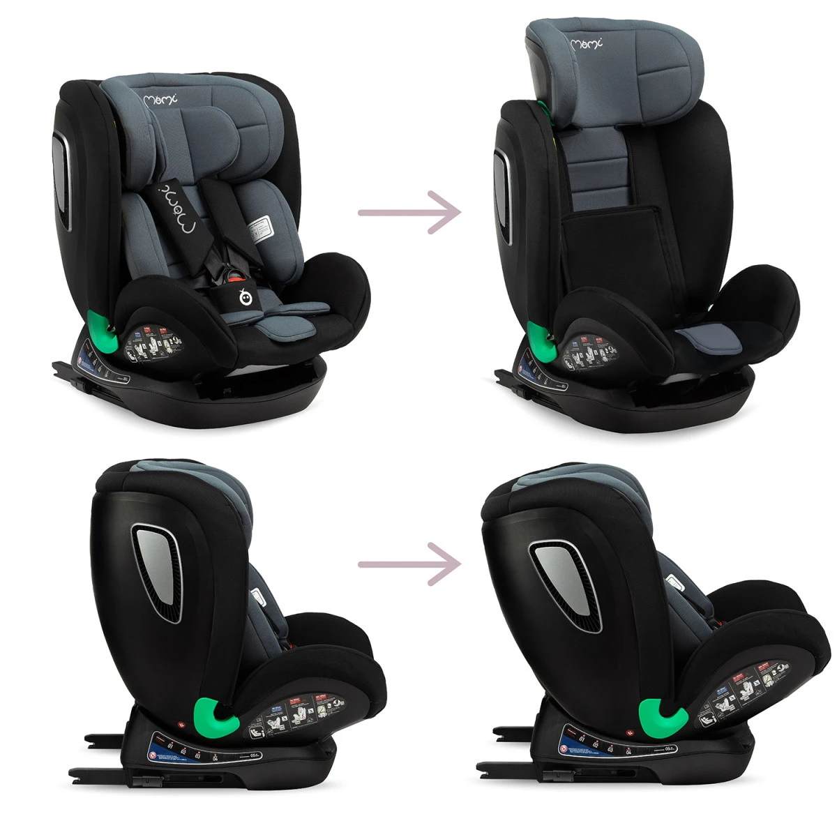 Momi Urso Black 40-150 Cm I-Size Autostoel FOSA00022 - Afbeelding 8